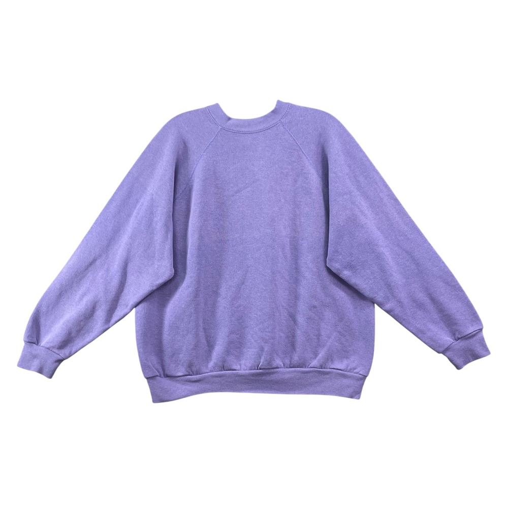 Tultex Sweater Mens XL Purple Vintage Crewneck Raglan Sleeve Made in USA Fleece